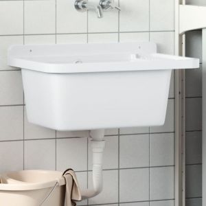 VidaXL Vier utilitaire pour montage murale blanc 60x40x28 cm résine