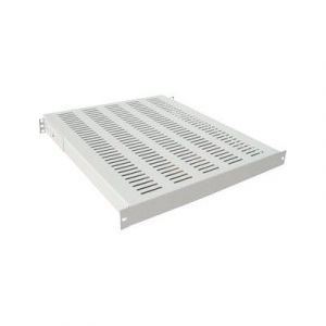 Intellinet 19" Fixed Shelf, 1U, 800mm Depth, Heavy-Duty, Max 100kg, Grey - Étagère pour rack - gris, RAL 7035 - 1U - 19"