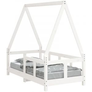 VidaXL Cadre de lit pour enfant blanc 70x140 cm bois de pin massif