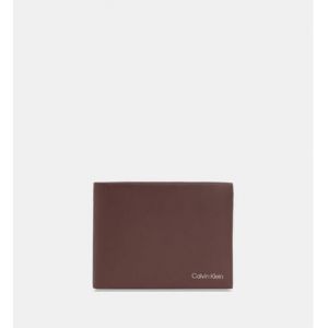 Calvin Klein Portefeuille Concise Trifold en cuir Marron - Couleur Marron - Taille Taille unique
