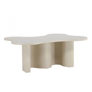 Table basse organique en bois 120x80cm - Beige
