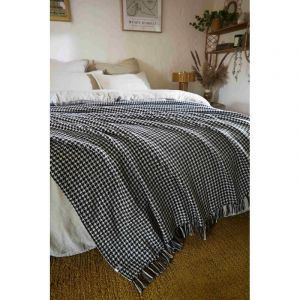 L'effet Papillon - Plaid &agrave; franges tiss&eacute; teint 'Gaspard' toutes dimensions - Taille de plaid: 180 x 220 cm