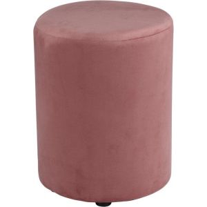 Arti Casa Tabouret rond en velours - Tabouret rond en velours 28x36 cm - Fauteuil ou tabouret compact - Tabouret pour le salon et la chambre &agrave; coucher - Rose