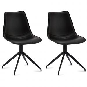 Image de Furnhouse Lot de 2 chaises en simili noir