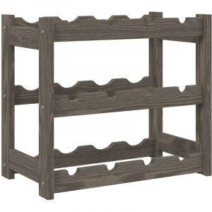 VidaXL Casier à bouteilles pour 12 bouteilles gris bois pin solide