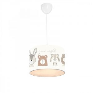 Plafonnier Suspension Luminaire Pour Enfant Gris Blanc 24x20 Cm
