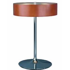 Aluminor MALIBU LT Lampe &agrave; Poser M&eacute;tal Chrom&eacute;/Verre/Bois Teint&eacute; Merisier