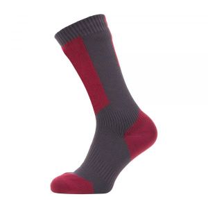 Sealskinz Chaussettes Waterproof Cold Weather Mid gris rouge