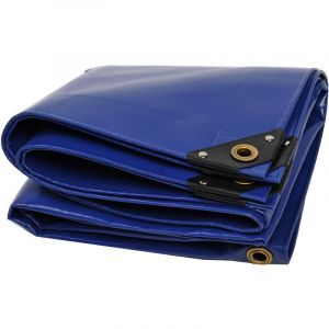 Nemaxx Bâche premium PLA65 600x500 cm - bleu avec illets, 450 g/m² PVC, abri, toile de protection - étanche, résistante, 30m²