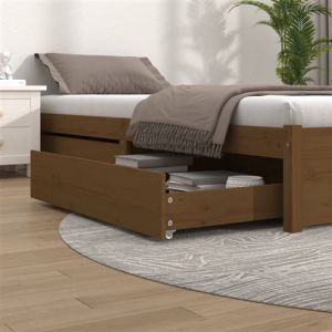 VidaXL Tiroirs de lit 2 pcs Marron miel Bois de pin massif