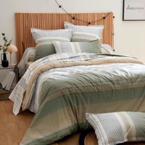 Linnea Housse de couette 300x240 cm coton NIAGARA vert Kaki 300 x 240 cm
