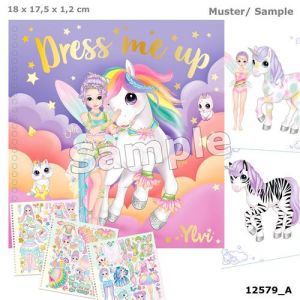 Depesche Dessin et coloriage enfant Ylvi Carnet Stickers Dress Me Up