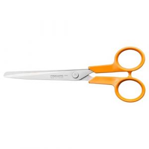 Fiskars Classic Petits Ciseaux Universels de Bricolage, Pour Droitier et Gaucher, Longueur Totale : 16 cm, Poign&eacute;e Ergonomique Am&eacute;lior&eacute;e, Acier de Qualit&eacute;/Plastique, orange, 1075054