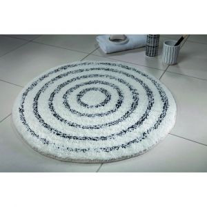 Image de Spirella Tapis de bain Coton SATURN 60x60cm Noir & Blanc