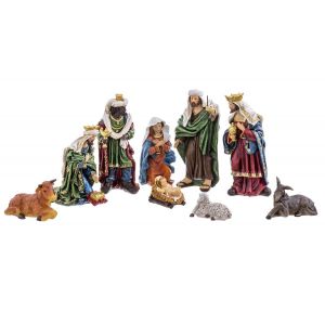 Image de Wadiga Grands Personnages Crèche de Noël - 9 Pièces - 31.5cm