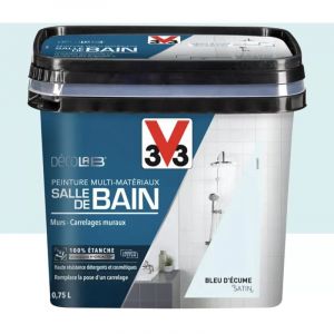 V33 Peinture Multi-Matériaux Salle de bain Deco Lab Bleu d'écume 0,75 L