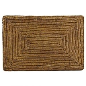 Aubry Gaspard Set de table rectangulaire en rotin rotin antique