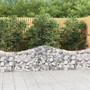 VidaXL Paniers à gabions arqués 8 pcs 200x30x60/80 cm Fer galvanisé
