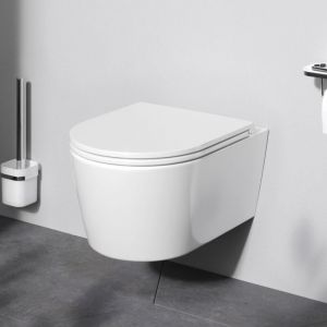 Am.pm - wc suspendu FlashClean Func sans rebord avec couvercle de siège Softclosing, Blanc CFA1700SC