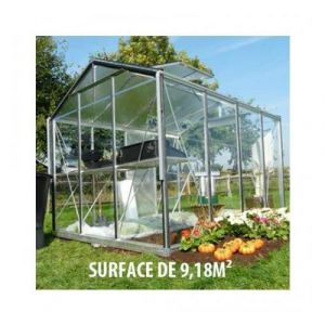 Image de ACD Serre de jardin en verre trempé Royal 34 - 9,18 m², Couleur Vert, Filet ombrage oui, Ouverture auto Non, Porte moustiquaire Non - longueur : 2m99