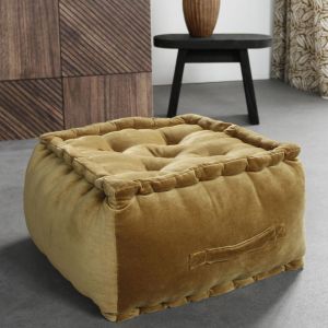 Image de Today Pouf TERANGA Seydou Bronze 40x40x30cm en coton