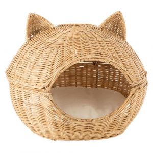Panier pour Chat en Rotin "Coussin" 60cm Beige Prix