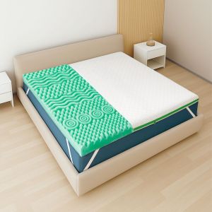 Surmatelas simple 90 x 200 Mousse m&eacute;moire Breeze 9 zones | H 5 cm | Fabriqu&eacute; en Italie