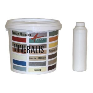 Arcane industries PEINTURE A LA CHAUX NATURELLE ET SAINE -kit 30m²- 5 kg - CHAMPAGNE - JAUNE CLAIR