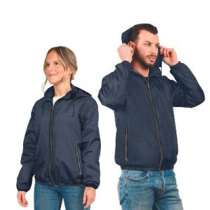 Perletti Coupe-vent &agrave; capuche pour homme et femme - Taille Large - Bleu
