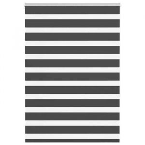 Image de VidaXL Store zèbre noir 95x150 cm largeur du tissu 909 cm polyester store à enrouleur zébré store zébré pour fenêtre 4014234
