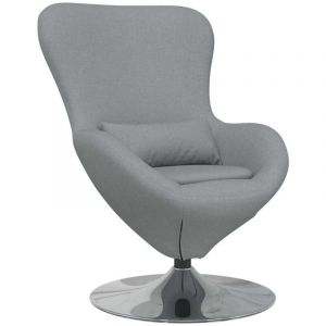 VidaXL Fauteuil œuf Gris clair tissu