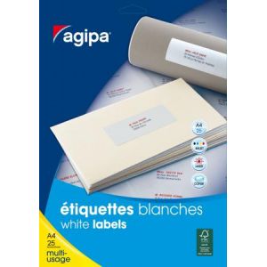 Agipa 102653 - 2100 étiquettes blanches multi-usage, format 46 x 11,1 mm (25 feuilles / cdt)