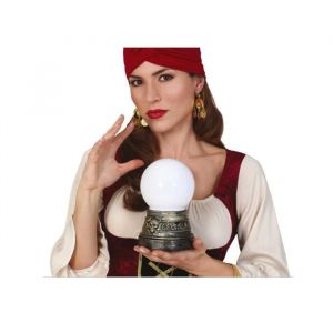 Boule de cristal lumineuse de voyante 18 cm - Couleur Blanc - Taille Taille Unique