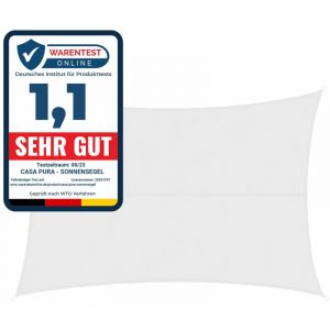 Voile d'Ombrage Hydrofuge, R&eacute;sistant aux Intemp&eacute;ries, Blanc 3 x 5 m