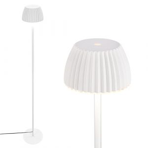 BRILONER - Lampadaire LED tactile, à intensité variable, bord lumineux, lumière blanche chaude, salon, lampe sur pied, lampadaire sur pied, 19x124 cm, blanc cassé
