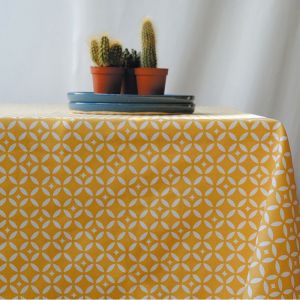 Image de Fleur de Soleil Nappe enduite carrée 160 x 160 cm jaune