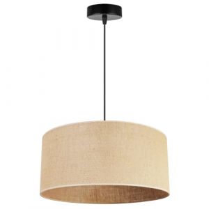 Light-Home Juta Abat Jour Suspension Luminaire Lustre - E27 - Classique 1-Lumières 40 cm - Noir Base et Jute