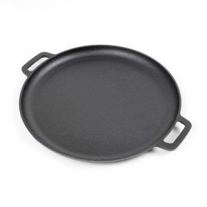 wiltec Poêle en Fonte Ø34,5cm avec Double poignées Cuisson polyvalente Extérieure Feu de bois Barbecue Outdoor Effet antiadhésif Faitout