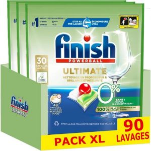 Finish Ultimate 0% Pastilles Lave-Vaisselles - lot de 3 x 30 capsules