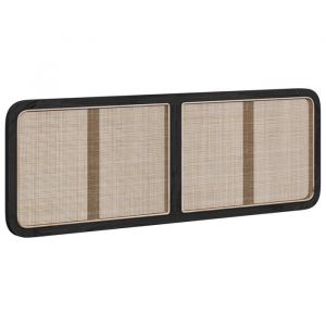 VidaXL T&ecirc;te de lit avec t&ecirc;te de lit Noir 160 x 55 x 3 cm Rotin