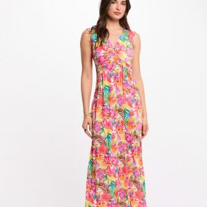 Morgan Robe longue d&eacute;collet&eacute; multicolore femme - Taille 40