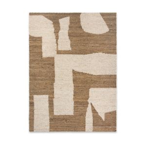 Ferm Living Tapis en laine off-white et toffee 140 x 200 cm Piece