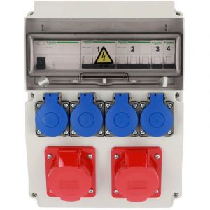 Coffret de chantier triphasé équipé EDO ASTAT 448 IP65 2x16A/5P 4x230V IP44 IK08 Disjoncteurs Schneider