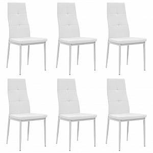 VidaXL Chaise de salle à manger 6pcs Cuir artificiel 43x43,5x96 Blanc