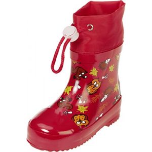 Image de Playshoes Bottes enfant animaux de forêt caoutchouc rouge - Taille 19