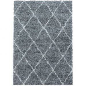 BERBERE - Tapis de style berbère - Gris et Blanc 060 x 110 cm