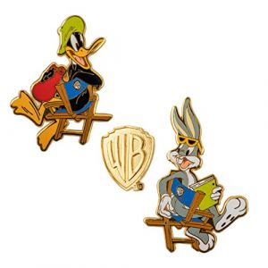 Cinereplicas Set de 3 Pin's en métal Bugs Bunny et Daffy Duck aux studios Warner Bros ~4cm - Licence Officielle