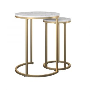 AmeliaTables gigognes en MDF Blanc Marbre