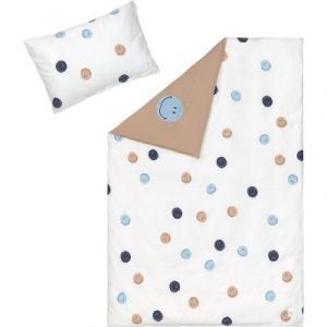 Lässig Parure de lit pour Enfant en Coton Bio certifié GOTS 2 pièces/Parure de lit Smile Milky/Marron