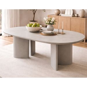 Joyce - table &agrave; manger en fsc 100% - 6 &agrave; 8 personnes - sable